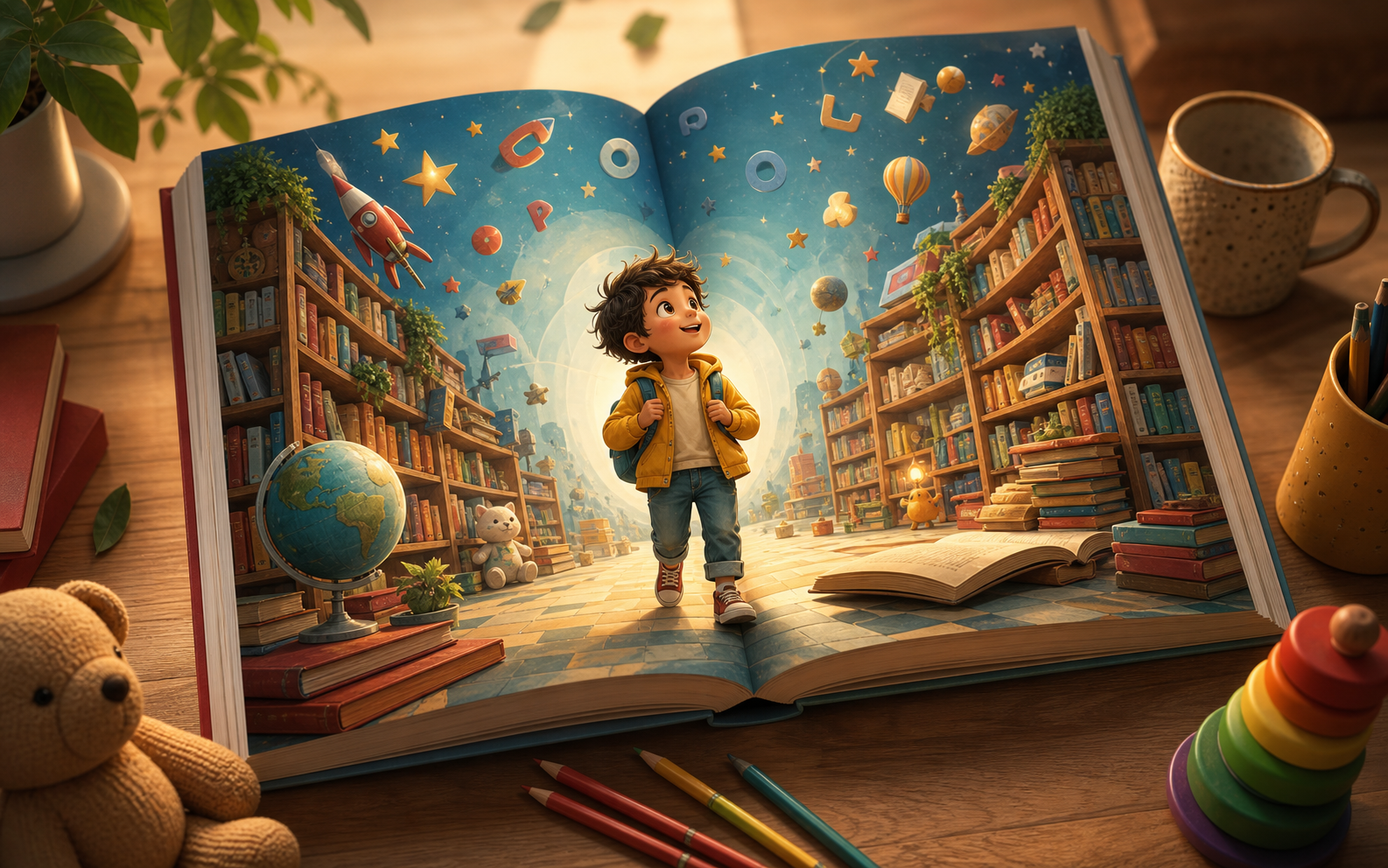 Preview ilustrado de un cuento educativo personalizado